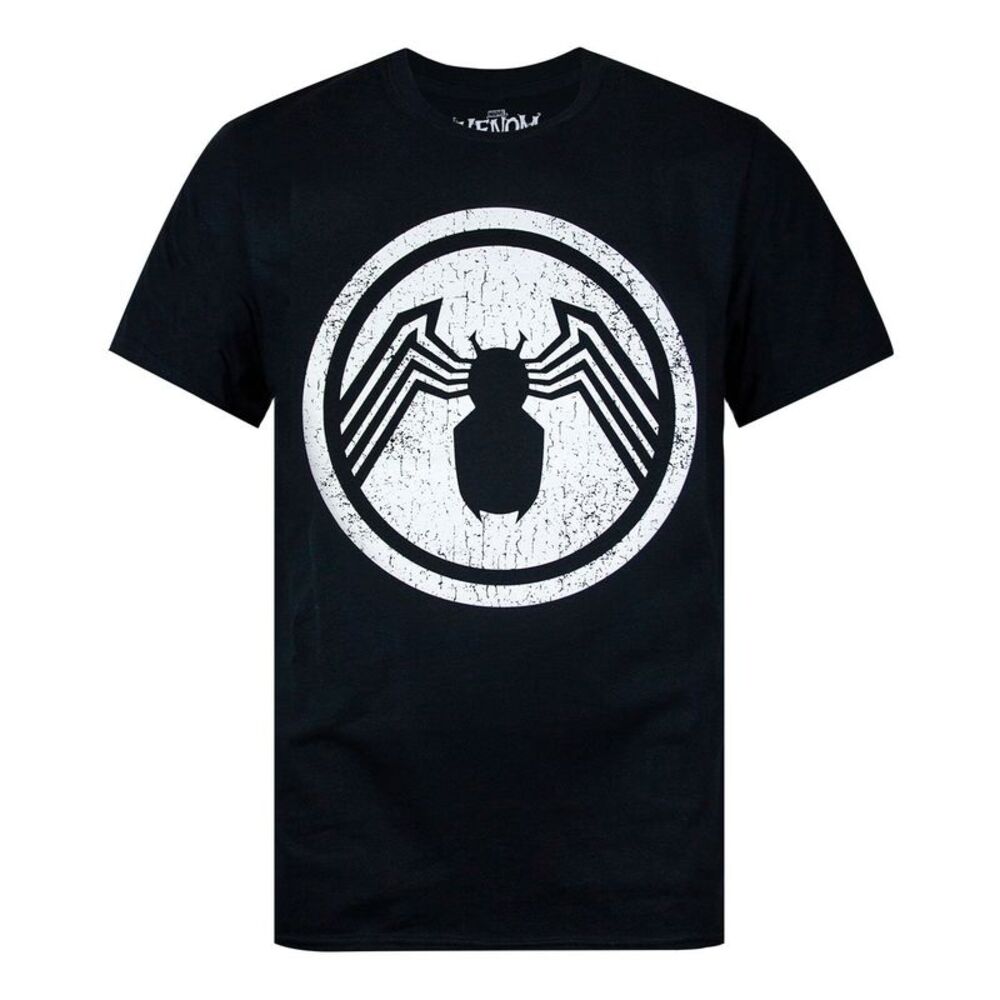Venom Mens Distressed Logo T-Shirt / Black/White